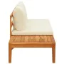 Banco de jardín y mesa cojines crema madera maciza de acacia von , Modulare Sofas für den Außenbereich - Ref: Foro24-316314, ...