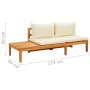 Banco de jardín y mesa cojines crema madera maciza de acacia von , Modulare Sofas für den Außenbereich - Ref: Foro24-316314, ...