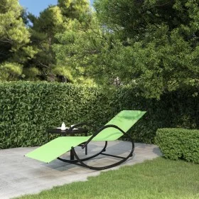 Tumbona mecedora de acero y textileno verde by , Loungers - Ref: Foro24-318119, Price: 75,76 €, Discount: %