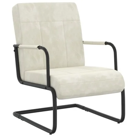 Silla voladiza de terciopelo blanco crema de , Sillones - Ref: Foro24-325797, Precio: 131,50 €, Descuento: %
