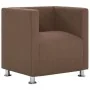 Sillón en forma de cubo de tela marrón by , Armchairs - Ref: Foro24-282146, Price: 140,59 €, Discount: %