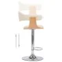 Taburetes de cocina 2 uds madera curvada cuero sintético crema von , Küchenhocker - Ref: Foro24-283116, Preis: 279,84 €, Raba...