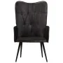 Sillón orejero de cuero auténtico negro de , Sillones - Ref: Foro24-339650, Precio: 119,52 €, Descuento: %