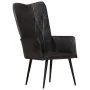 Sillón orejero de cuero auténtico negro de , Sillones - Ref: Foro24-339650, Precio: 119,52 €, Descuento: %