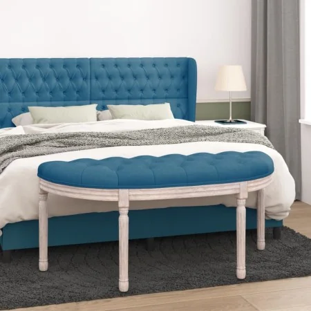 Banco de terciopelo azul 110,5x45x49 cm de , Bancos - Ref: Foro24-344417, Precio: 81,55 €, Descuento: %