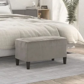 Banco de terciopelo gris claro 70x35x41 cm de , Bancos - Ref: Foro24-349397, Precio: 44,26 €, Descuento: %