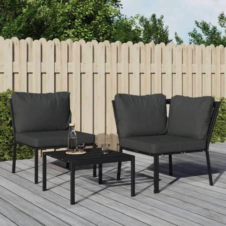 Silla de jardín acero con cojines gris 76x76x79 cm de , Sofás modulares de exterior - Ref: Foro24-362718, Precio: 168,37 €, D...