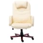 Silla de oficina de cuero sintético crema de , Sillas de oficina - Ref: Foro24-20378, Precio: 250,20 €, Descuento: %