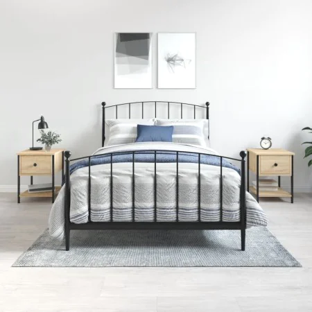 Mesita noche 2 uds madera ingeniería roble Sonoma 34x35,5x45 cm by , Nightstands - Ref: Foro24-825856, Price: 74,79 €, Discou...
