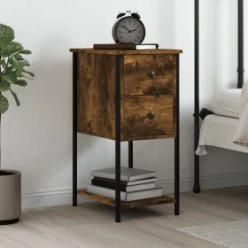 Mesita de noche madera de ingeniería roble ahumado 32x42x70 cm by , Nightstands - Ref: Foro24-826097, Price: 50,13 €, Discoun...