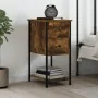 Mesita de noche madera de ingeniería roble ahumado 32x42x70 cm de , Mesitas de noche - Ref: Foro24-826097, Precio: 50,11 €, D...