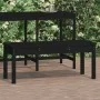 Banco de jardín madera maciza pino negro 109x44x45 cm de vidaXL, Bancos de jardín - Ref: Foro24-824008, Precio: 67,86 €, Desc...