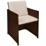 Mesa y sillas bistró jardín 3 pzas y cojines poli ratán marrón von , Gartensets - Ref: Foro24-42540, Preis: 271,52 €, Rabatt: %