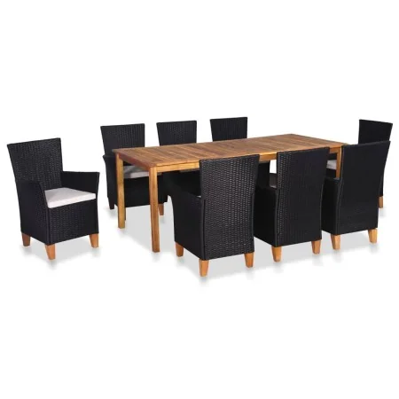 Set de comedor de jardín 9 pzas ratán sintético negro y marrón by , Garden sets - Ref: Foro24-44102, Price: 669,14 €, Discoun...