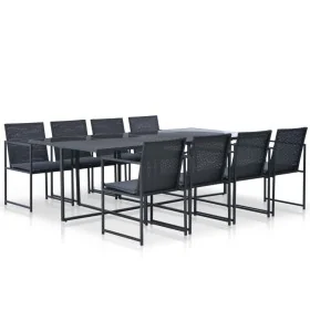 Set comedor de jardín 9 piezas y cojines ratán sintético negro von , Gartensets - Ref: Foro24-44445, Preis: 691,26 €, Rabatt: %