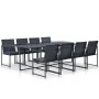 Set comedor de jardín 9 piezas y cojines ratán sintético negro by , Garden sets - Ref: Foro24-44445, Price: 691,26 €, Discoun...
