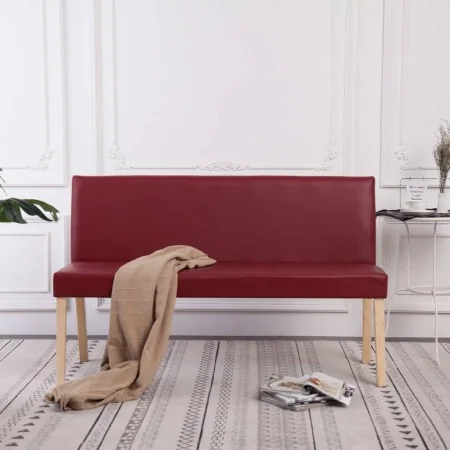 Banco de cuero sintético 139,5 cm color vino tinto by , Benches for halls and storage - Ref: Foro24-281331, Price: 196,41 €, ...
