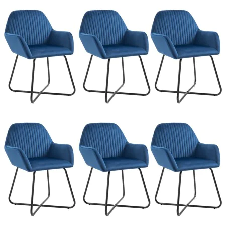Sillas de comedor 6 unidades terciopelo azul de , Sillas de comedor - Ref: Foro24-277006, Precio: 729,53 €, Descuento: %