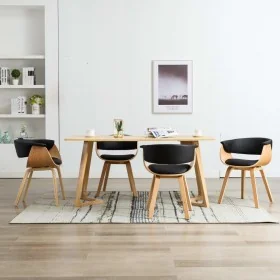 Sillas de comedor 4 uds madera curvada cuero sintético negro by , dining chairs - Ref: Foro24-278734, Price: 709,39 €, Discou...