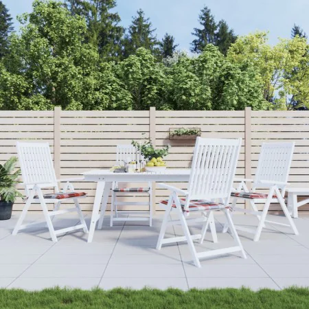 Cojines de silla de jardín 4 uds tela a cuadros rojo 50x50x3 cm von , Kissen für Stühle und Sofas - Ref: Foro24-314069, Preis...