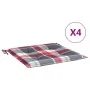 Cojines de silla de jardín 4 uds tela a cuadros rojo 50x50x3 cm von , Kissen für Stühle und Sofas - Ref: Foro24-314069, Preis...