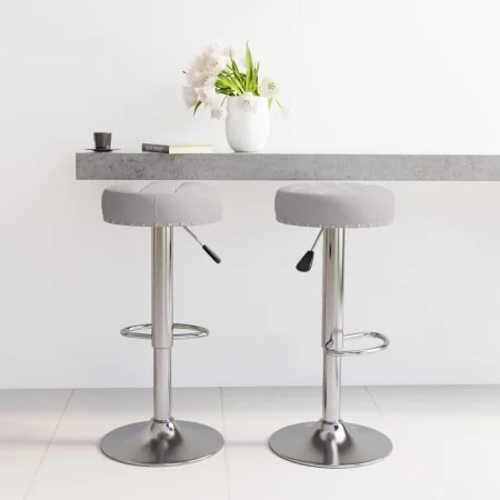 Taburetes de cocina 2 unidades tela gris de , Taburetes de cocina - Ref: Foro24-332971, Precio: 107,91 €, Descuento: %