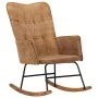 Silla mecedora de lona vintage marrón von , Schaukelstühle - Ref: Foro24-339684, Preis: 128,91 €, Rabatt: %