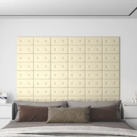 Paneles de pared 12 uds cuero sintético crema 30x15 cm 0,54 m² by , Wall covering - Ref: Foro24-343968, Price: 19,87 €, Disco...