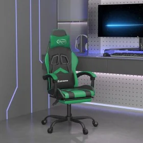 Silla gaming giratoria y reposapiés cuero sintético negro verde by , Gaming chairs - Ref: Foro24-349606, Price: 109,66 €, Dis...