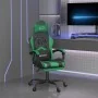 Silla gaming giratoria y reposapiés cuero sintético negro verde de , Sillones para videojuegos - Ref: Foro24-349606, Precio: ...