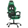 Silla gaming giratoria y reposapiés cuero sintético negro verde de , Sillones para videojuegos - Ref: Foro24-349606, Precio: ...