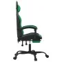 Silla gaming giratoria y reposapiés cuero sintético negro verde de , Sillones para videojuegos - Ref: Foro24-349606, Precio: ...