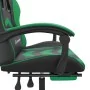 Silla gaming giratoria y reposapiés cuero sintético negro verde de , Sillones para videojuegos - Ref: Foro24-349606, Precio: ...