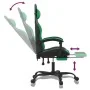 Silla gaming giratoria y reposapiés cuero sintético negro verde de , Sillones para videojuegos - Ref: Foro24-349606, Precio: ...