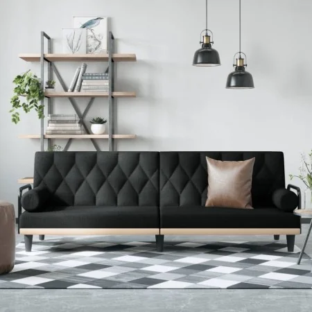 Sofá cama con reposabrazos tela negro by , Sofas - Ref: Foro24-351939, Price: 277,70 €, Discount: %