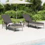 Tumbonas 2 unidades con mesa y cojines ratán sintético gris by , Garden sets - Ref: Foro24-362808, Price: 335,63 €, Discount: %