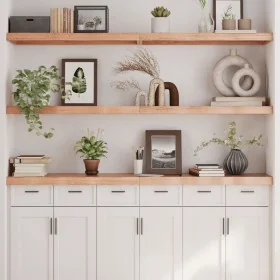 Estante pared madera roble tratada marrón claro 180x30x(2-6) cm by , Shelves and shelves - Ref: Foro24-363717, Price: 56,05 €...