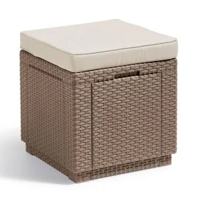 Keter Aufbewahrungseimer Pouf mit Cappuccino-Kissen von , Aufbewahrungsboxen für den Außenbereich - Ref: Foro24-408952, Preis...