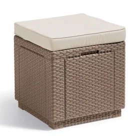 Keter Puf cubo de almacenamiento con cojín capuchino by , Outdoor storage boxes - Ref: Foro24-408952, Price: 72,68 €, Discoun...