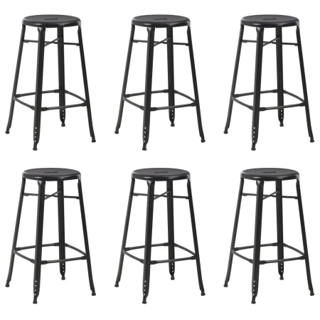 Taburetes de cocina 6 unidades acero negro by , Kitchen stools - Ref: Foro24-3054559, Price: 452,79 €, Discount: %