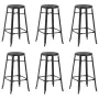Taburetes de cocina 6 unidades acero negro by , Kitchen stools - Ref: Foro24-3054559, Price: 452,79 €, Discount: %