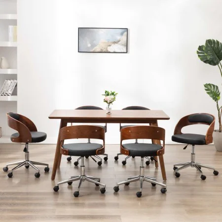 Sillas de comedor giratorias 6 uds madera curvada y cuero negro von , Essstühle - Ref: Foro24-3054910, Preis: 890,83 €, Rabat...