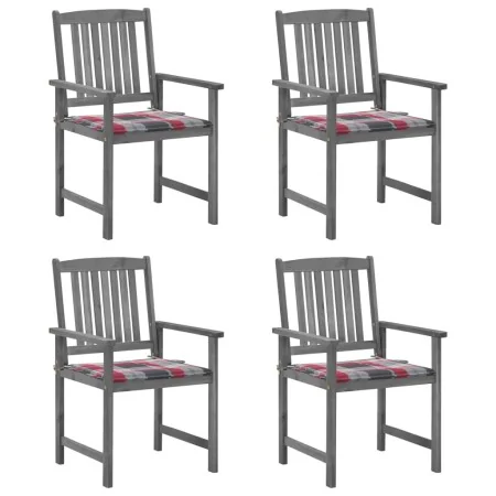 Sillas de jardín con cojines 4 uds madera maciza de acacia gris by , Garden chairs - Ref: Foro24-3061248, Price: 270,29 €, Di...