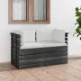 Sofá de palets de jardín 2 plazas y cojines madera maciza pino by , Garden sets - Ref: Foro24-3061733, Price: 260,62 €, Disco...