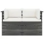Sofá de palets de jardín 2 plazas y cojines madera maciza pino by , Garden sets - Ref: Foro24-3061733, Price: 260,62 €, Disco...