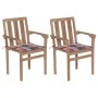 Sillas de jardín 2 uds madera teca con cojines a cuadros rojos von , Gartenstühle - Ref: Foro24-3062221, Preis: 250,41 €, Rab...
