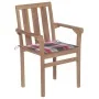 Sillas de jardín 2 uds madera teca con cojines a cuadros rojos von , Gartenstühle - Ref: Foro24-3062221, Preis: 250,41 €, Rab...