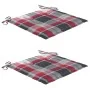 Sillas de jardín 2 uds madera teca con cojines a cuadros rojos von , Gartenstühle - Ref: Foro24-3062221, Preis: 250,41 €, Rab...