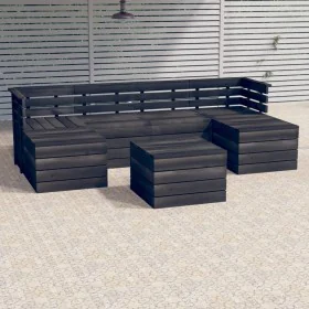 Muebles palets de jardín 7 pzas madera maciza pino gris oscuro by , Garden sets - Ref: Foro24-3063755, Price: 427,54 €, Disco...