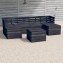 Muebles palets de jardín 7 pzas madera maciza pino gris oscuro de , Conjuntos de jardín - Ref: Foro24-3063755, Precio: 427,20...